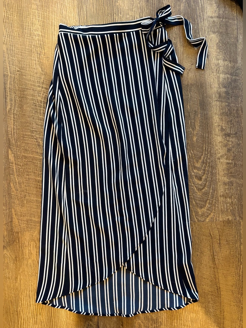Lulus Striped Wrap Midi Skirt